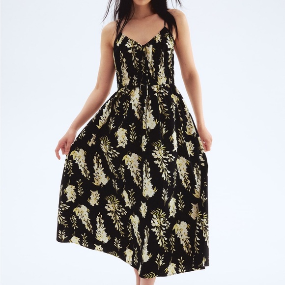 NWT H&M Floral Cotton Strappy Dress - Picture 1 of 4
